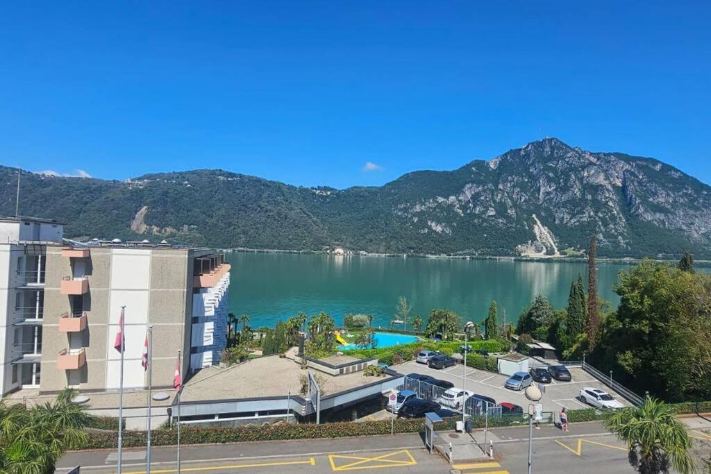 Idyllische Ferienwohnung In Bissone Dış mekan fotoğraf